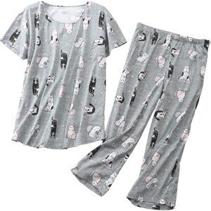 SUPER CUTE KITTY 2 PIECE PAJAMA SET SLEEPWEAR
